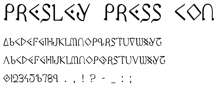 Presley Press Condensed font